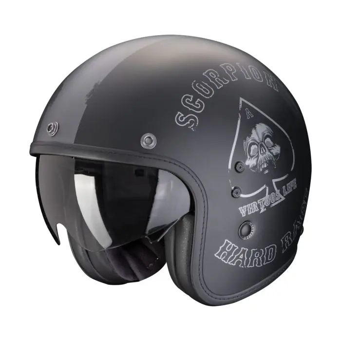 Letzte Chance SCORPION Jethelm BELFAST EVO SPADE Mattschwarz Silber ECE 22.06