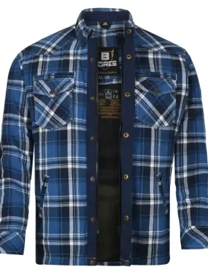 Letzte Chance Bores Motorradhemd Herren Lumberjack PREMIUM BORTEXX (AA) Blau Weiß - 2XS bis 6XL