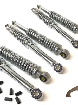 6x Stoßdämpfer 34cm + Einstellschlüssel Chrom Tieferlegung Set 34cm für Simson Duo Geprüft