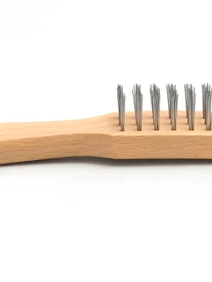 Sale Drahtbürste 3-reihig Holzgriff Metallbürste für Rost, Lack & Zündkerzen