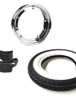 Weisswand Reifen Felge Komplettrad Chrom 3.00-10 für Vespa PK XL 2 V 50 N Special Abverkauf