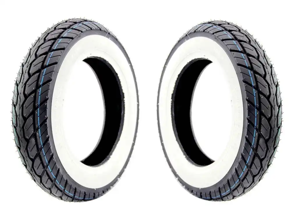 2x Weißwand Reifen Kenda 90/90-10 TL K418 für Piaggio Sfera Zip Roller 50ccm Abverkauf