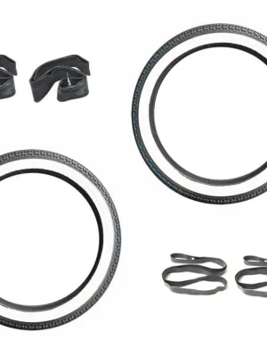 Weißwandreifen Set 2.25-17 mit Schlauch & Felgenband für Mofa, Moped, Mokick Letzte Chance