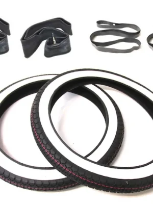 Weißwandreifen Set 2.25-16 mit Schlauch & Felgenband für Mofa/Moped Ausverkauf