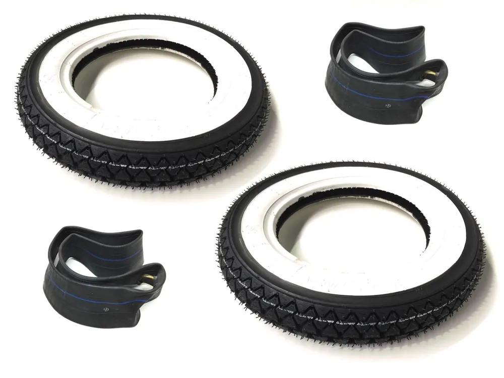 2x Kenda Weißwand Reifen & Schlauch Satz 3.00-10 Zoll TT für Roller & Vespa Solange Der Vorrat Reicht