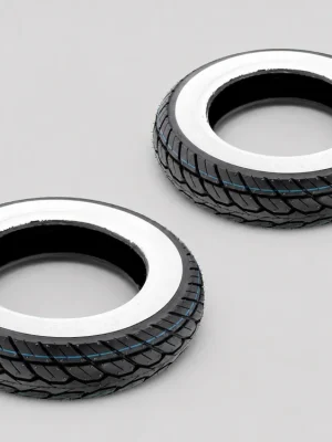 Begrenztes Angebot Kenda K418 Weißwand Reifen Set 120/70-12 + 130/70-12 für Vespa GTS GTV GT