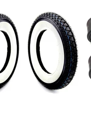 2x Kenda K333 Weißwand Reifen + Schlauch 3.50-10 für Roller & Scooter Expressversand