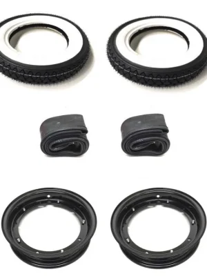 Top-Angebot Weißwand Reifen 3.50-10 Felgen Schwarz Radsatz für Vespa PK PX XL Rally T5 Lusso