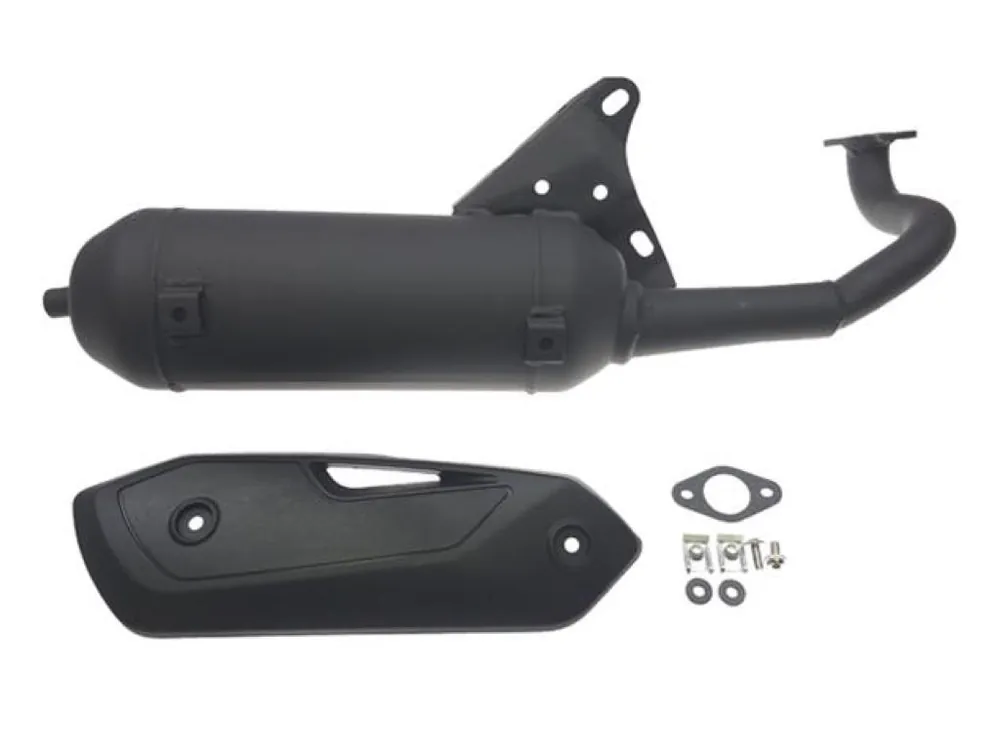 Sonderangebot Silent-Pro Auspuff 50cc – Schwarz E-geprüft – passend für MBK Nitro, Ovetto, Stunt – 2-Takt Roller