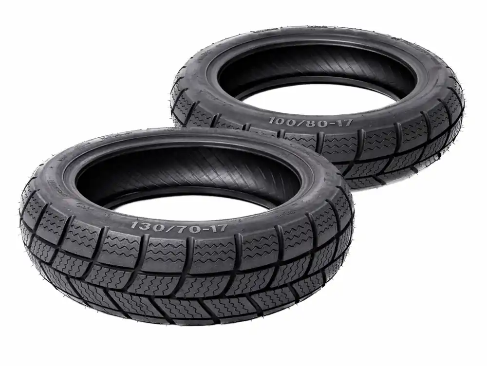 Winterreifen Set 100/80-17 + 130/70-17 M+S für Rieju MRT 50 SM Markenprodukt