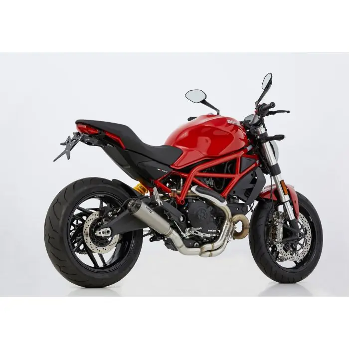 SHARK TRC-10 Auspuffanlage +Kat silber EG-BE passt für DUCATI Monster 797(17-20)/Scrambler Café Racer(17-20)/Scrambler Classic(17-20)/Scrambler Full Throttle(17-20)/Scrambler Icon(17-20) Ausverkauf