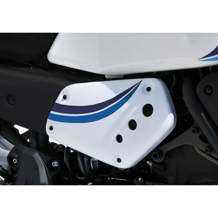 Markenprodukt BODYSTYLE Sportsline Seitenteile weiß/blau Historic White/Blue passt für YAMAHA XSR700 / XTribute / Legacy(22-23)