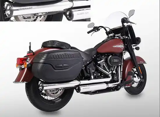 Neuheit Sale MILLER - Independence - silber - SlipOn - Euro 4 / HD Softail Heritage Classic / 107/114 CUI / EG-BE