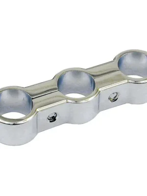 3er Ölleitungsklemme, Chrom, für 5/16" - 3/8" Leitungen, f. Harley Davidson Garantierte Lieferung