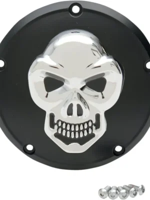 3D Skull Kupplungsdeckel Chrom - Schwarz f Harley - Davidson Twin Cam 99 - heute Neue Kollektion