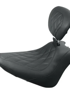 Highlight Mustang W. T. Solo Sitz Lehne Dia. Schwarz f. Harley-Davidson FLS/S, FXS 11-17