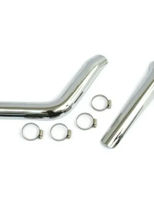 1 Paar Auspuff Hitzeschilde Chrom, für Harley-Davidson Softail, FXR 84-09 Heißes Angebot