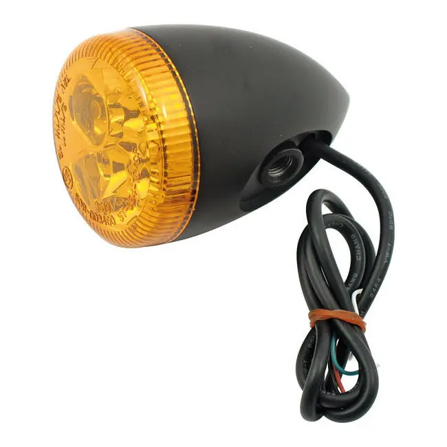 3-1 Blinker Bullet Schwarz gelbe Linse f. Harley-Davidson m. E-Prüfzeichen Finale Aktion
