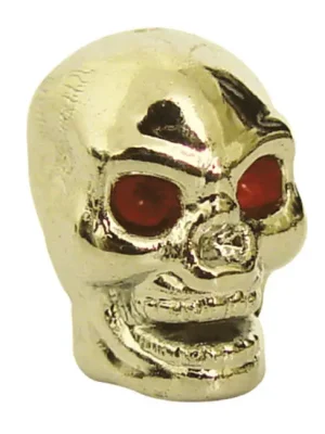 Abverkauf Trik Topz Ventilkappen, Skull Gold, für Harley - Davidson
