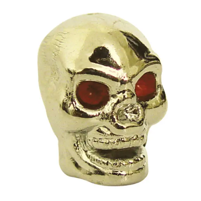 Abverkauf Trik Topz Ventilkappen, Skull Gold, für Harley - Davidson