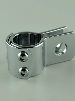 3-teilige Rahmenklemme f. 7/8" Rohr, 1/2" Bohrung Chrom, f. Harley - Davidson Nur Heute
