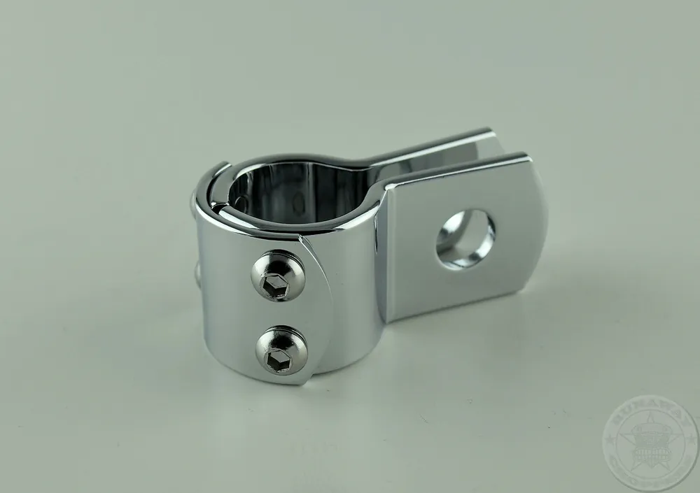 3-teilige Rahmenklemme f. 7/8" Rohr, 1/2" Bohrung Chrom, f. Harley - Davidson Nur Heute