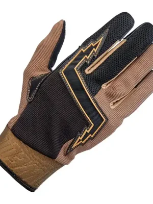 Biltwell Baja Motorrad Handschuhe Braun Schwarz Größe XL CE geprüft Highlight