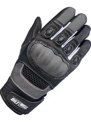 Biltwell Bridgeport Motorrad Handschuhe Grau Schwarz Größe XS CE geprüft Neue Kollektion