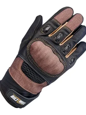 Abverkauf Biltwell Bridgeport Motorrad Handschuhe Braun Schwarz Größe S CE geprüft