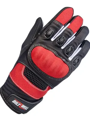 Direktkauf Biltwell Bridgeport Motorrad Handschuhe Rot Schwarz Größe M CE geprüft