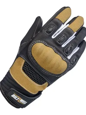 Biltwell Bridgeport Motorrad Handschuhe Beige Schwarz Größe XS CE geprüft Top-Preis