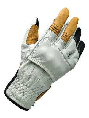 Biltwell Belden Motorrad Handschuhe, Leder, grau, Größe S CE geprüft! Aktuell