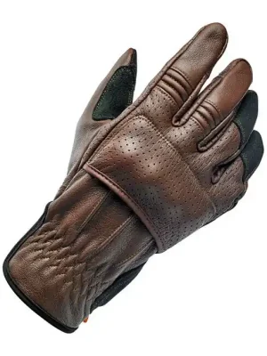 Biltwell Borrego Motorrad Handschuhe, Leder, braun, Größe M CE geprüft! Top-Preis
