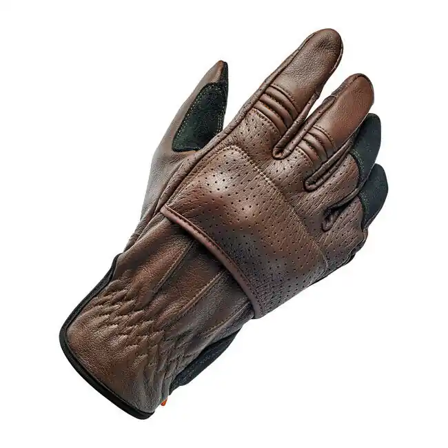 Biltwell Borrego Motorrad Handschuhe, Leder, braun, Größe M CE geprüft! Top-Preis