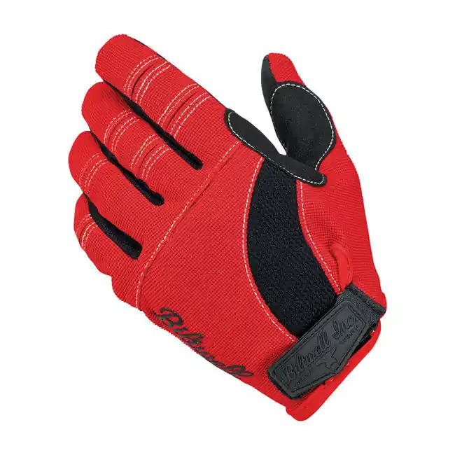 Neuheit Biltwell Moto Gloves, Motorrad Handschuhe, Rot-Schwarz-Weiß Größe XL
