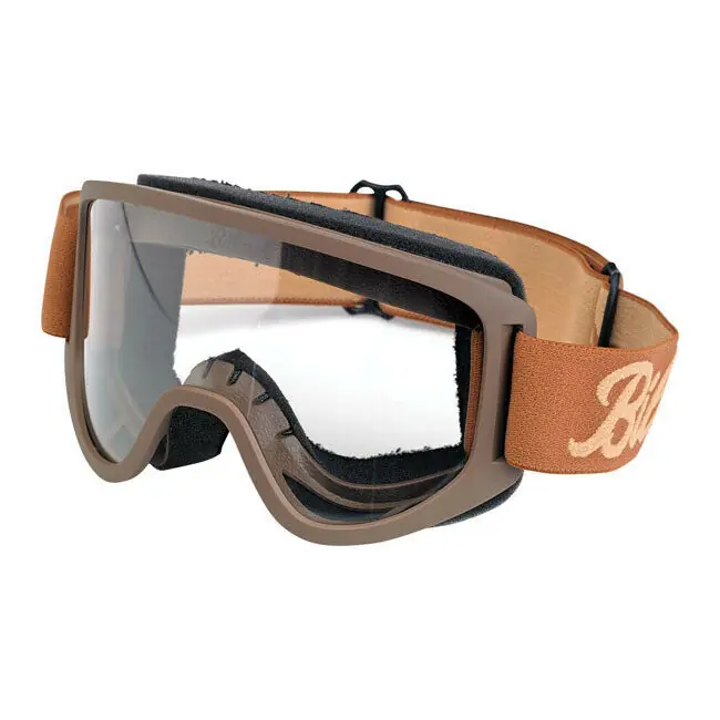 Biltwell Moto Goggle 2.0, Motorradbrille, Chocolate für Jethelme / Antibeschlag! Online Kaufen