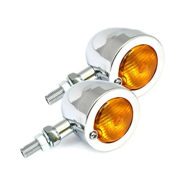 Blinker Bullet Flat Chrom, LED für Harley-Davidson mit E-Prüfzeichen Meistverkauft