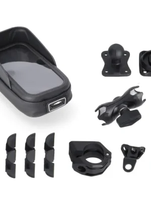 SW-Motech Universal Navi-Kit mit Phone Case Inkl. 2" Klemmarm. Für Lenker/ Spiegelgewinde. Zertifiziert