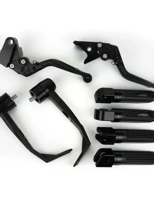 Heißes Angebot Raximo Dark Line SET Hebel - Lever Guards & Fußrasten - Set Schwarz mit ABE passend für Kawasaki Z900 - Modelle (2025-2026)