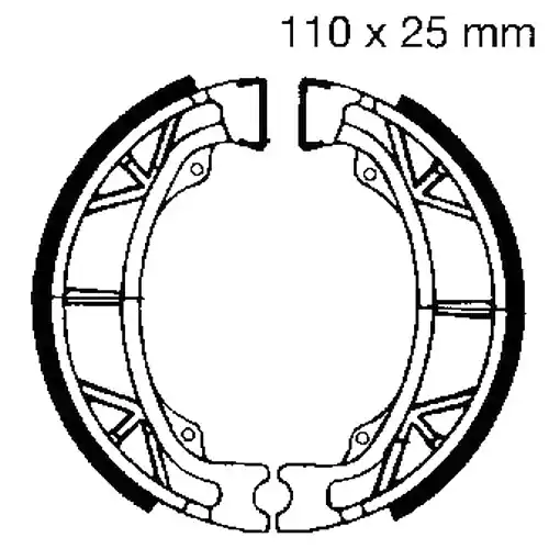 Garantierte Lieferung Bremsbacken mit Feder EBC gerillt H303G (1 Satz)