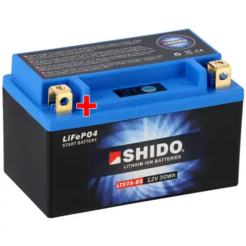 Batterie Shido Lithium LTX7A-BS / YTX7A-BS Geprüft